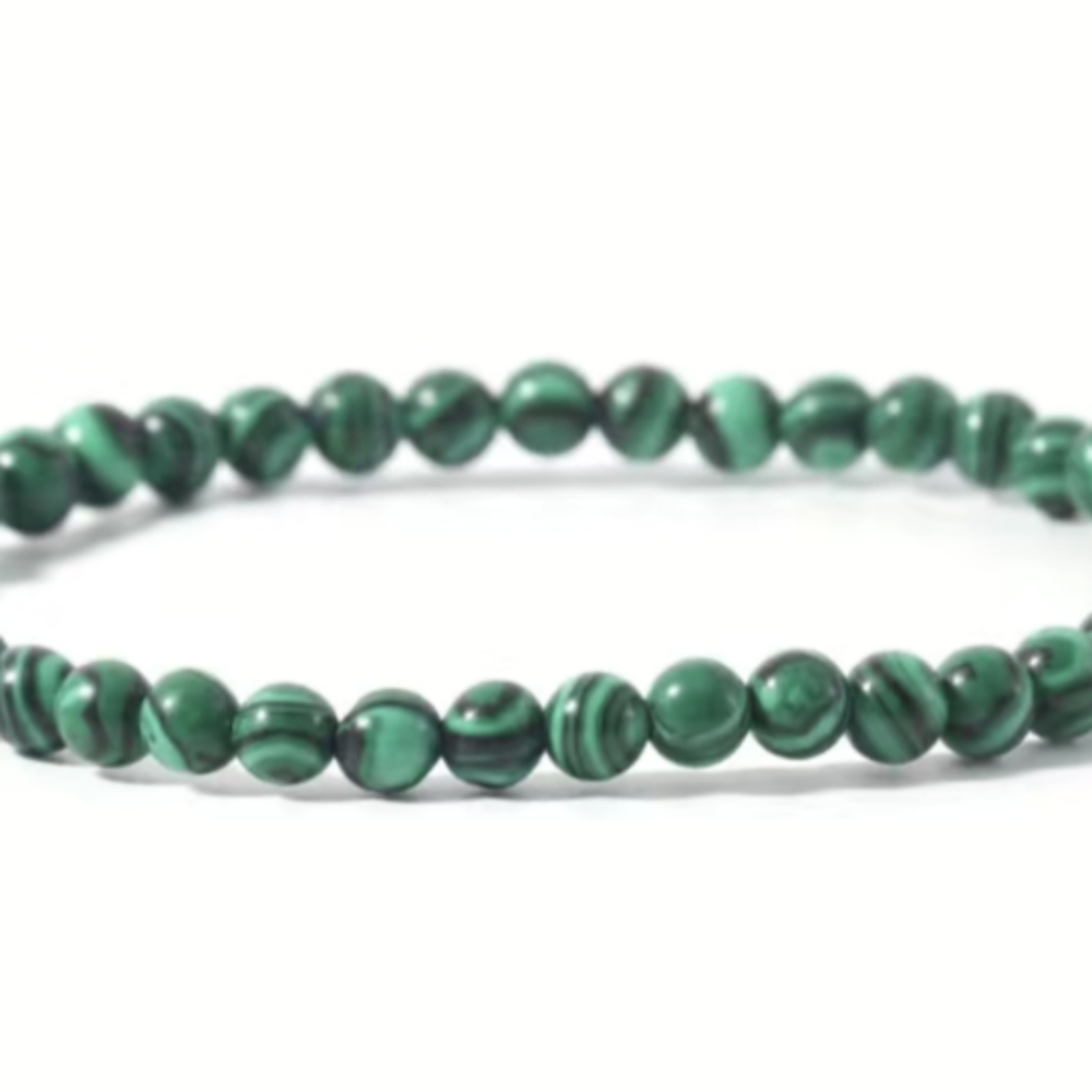 💚Energy Balance UNISEX Chrysocolla Malachite Green Gemstone Bracelet NWT - Picture 4 of 5
